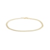 Thumbnail Image 1 of 10K Semi-Solid Gold Diamond-Cut Round Curb Chain Anklet - 9"