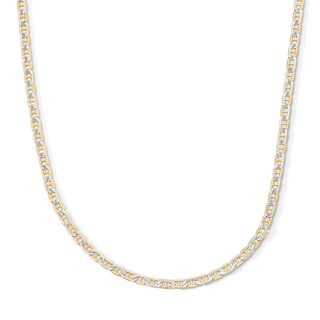 10K Semi-Solid Gold Diamond-Cut Mariner Chain Made in Italy