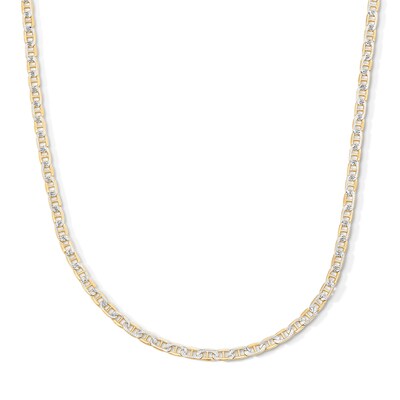 10K Semi-Solid Gold Diamond-Cut Mariner Chain Made in Italy