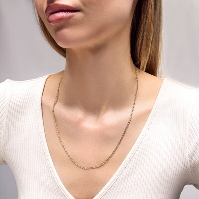 10K Semi-Solid Gold Diamond-Cut Mariner Chain Made in Italy