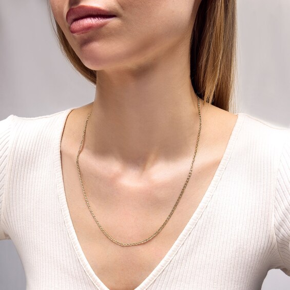 10K Semi-Solid Gold Diamond-Cut Mariner Chain Made in Italy