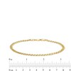 Thumbnail Image 2 of 10K Hollow Gold Beveled Curb Chain Anklet Made in Italy