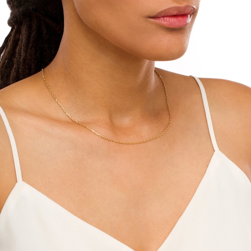 Main Image 2 of 10K Hollow Gold Cable Chain Made in Italy - 18"