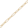 Thumbnail Image 0 of Made in Italy Diamond-Cut Paper Clip Link Chain Bracelet in 10K Hollow Gold - 7.5"