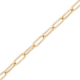 Made in Italy Diamond-Cut Paperclip Link Chain Bracelet in 10K Hollow Gold - 7.5&quot;