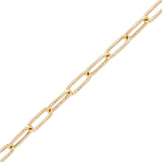 Made in Italy Diamond-Cut Paper Clip Link Chain Bracelet in 10K Hollow Gold - 7.5"