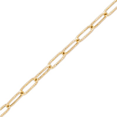 Made in Italy Diamond-Cut Paper Clip Link Chain Bracelet in 10K Hollow Gold - 7.5"
