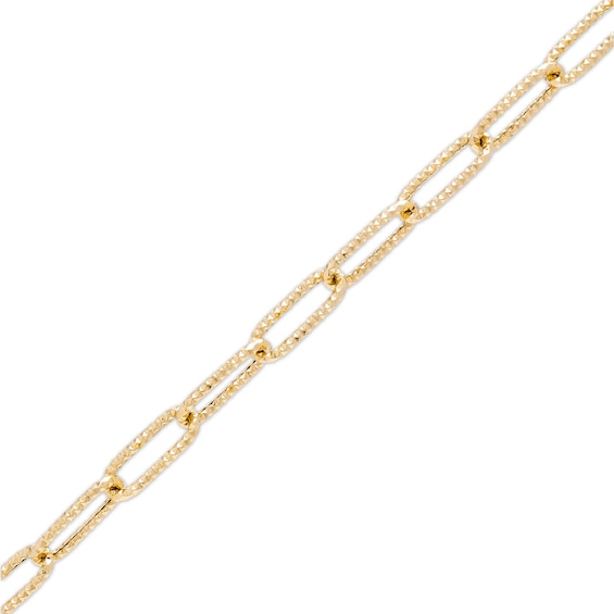 Made in Italy Diamond-Cut Paper Clip Link Chain Bracelet in 10K Hollow Gold - 7.5"