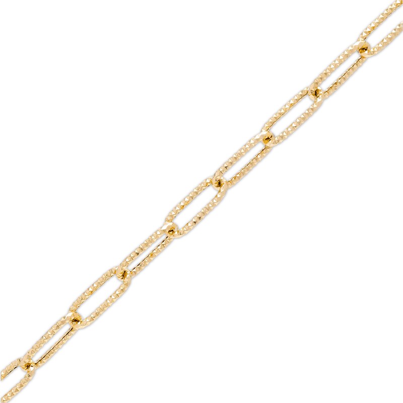 Made in Italy Diamond-Cut Paper Clip Link Chain Bracelet in 10K Hollow Gold - 7.5"