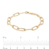 Thumbnail Image 1 of Made in Italy Diamond-Cut Paper Clip Link Chain Bracelet in 10K Hollow Gold - 7.5"