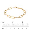 Thumbnail Image 1 of Made in Italy Diamond-Cut Paper Clip Link Chain Bracelet in 10K Hollow Gold - 7.5"