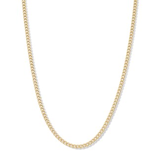 10K Semi-Solid Gold Miami Curb Chain Made in Italy - 16"