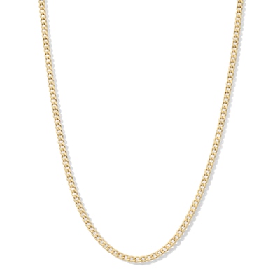 10K Semi-Solid Gold Miami Curb Chain Made in Italy - 16"