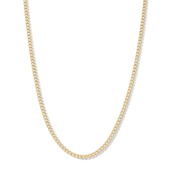 10K Semi-Solid Gold Miami Curb Chain Made in Italy - 16"