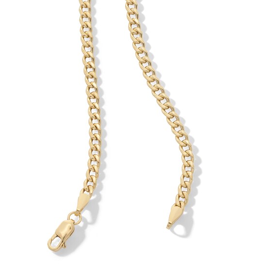 10K Semi-Solid Gold Miami Curb Chain Made in Italy - 16"