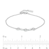 Thumbnail Image 2 of 3mm Cubic Zirconia Alternating Link Bracelet in Sterling Silver – 7.5"