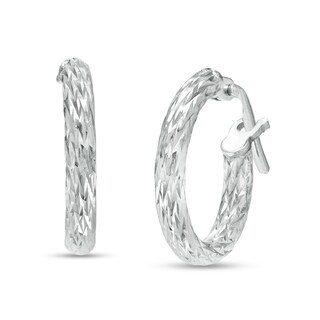 2mm Diamond-Cut Hoop Earring in Hollow Sterling Silver