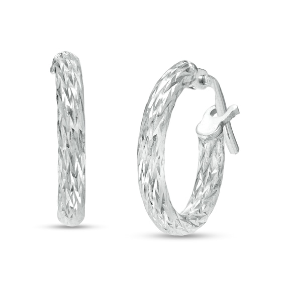 2mm Diamond-Cut Hoop Earring in Hollow Sterling Silver