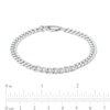 6.1mm Cubic Zirconia Curb Chain Bracelet in Sterling Silver – 7.25"