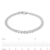 Thumbnail Image 2 of 6.1mm Cubic Zirconia Curb Chain Bracelet in Sterling Silver – 7.25"