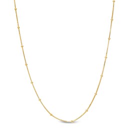 Made in Itlay .55mm Saturn Box Chain Necklace in 10K Solid Gold - 16&quot; + 2&quot;