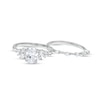 Thumbnail Image 3 of Oval Cubic Zirconia Scatter Bridal Set in Sterling Silver – Size 8