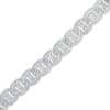 Thumbnail Image 0 of Men's Baguette and Round Cubic Zirconia Mariner Link Chain Bracelet in Sterling Silver – 8.5"