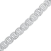 Thumbnail Image 1 of Men's Baguette and Round Cubic Zirconia Mariner Link Chain Bracelet in Sterling Silver – 8.5"