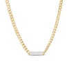 Thumbnail Image 0 of Made in Italy 4.6mm Cubic Zirconia Curb ID Chain Necklace in 10K Hollow Gold - 18"