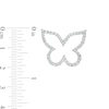 Cubic Zirconia Butterfly Outline Necklace Charm in Semi-Solid Sterling Silver