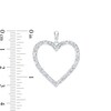 Thumbnail Image 2 of Baguette and Round Cubic Zirconia Heart Outline Necklace Charm in Semi-Solid Sterling Silver
