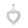 Thumbnail Image 1 of Cubic Zirconia Heart Outline Necklace Charm in Hollow Sterling Silver