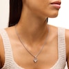Thumbnail Image 2 of 6.0mm Heart-Shaped Cubic Zirconia Claddagh Heart Necklace Charm in Hollow Sterling Silver