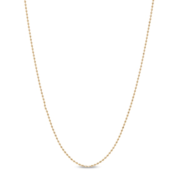 Made in Italy .8mm Beaded Chain Necklace in 10K Solid Gold - 18"