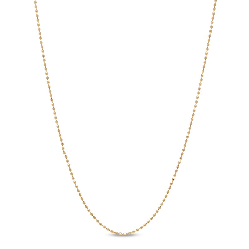 Made in Italy .8mm Beaded Chain Necklace in 10K Solid Gold - 18"