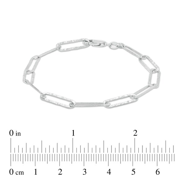 Made in Italy Hammered Rolo Chain Bracelet in Solid Sterling Silver - 7.5"