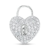 Thumbnail Image 0 of Cubic Zirconia Heart Lock Necklace Charm in Hollow Sterling Silver