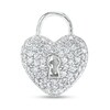 Thumbnail Image 0 of Cubic Zirconia Heart Lock Necklace Charm in Hollow Sterling Silver