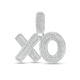 1/4 CT. T.W. Diamond &quot;XO&quot; Necklace Charm in Sterling Silver