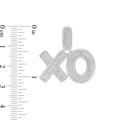 1/4 CT. T.W. Diamond "XO" Necklace Charm in Sterling Silver