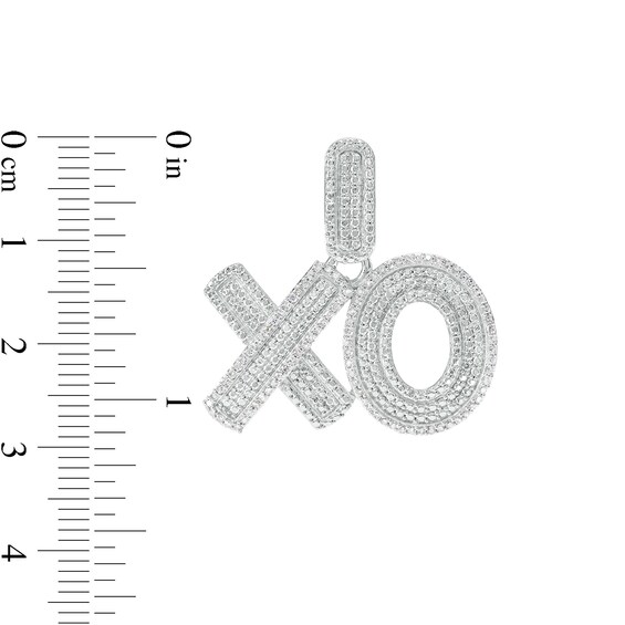 1/4 CT. T.W. Diamond "XO" Necklace Charm in Sterling Silver