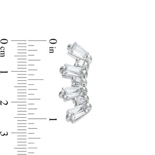 018 Gauge Crystal Seven Stone Crawler Cartilage Barbell in Stainless Steel