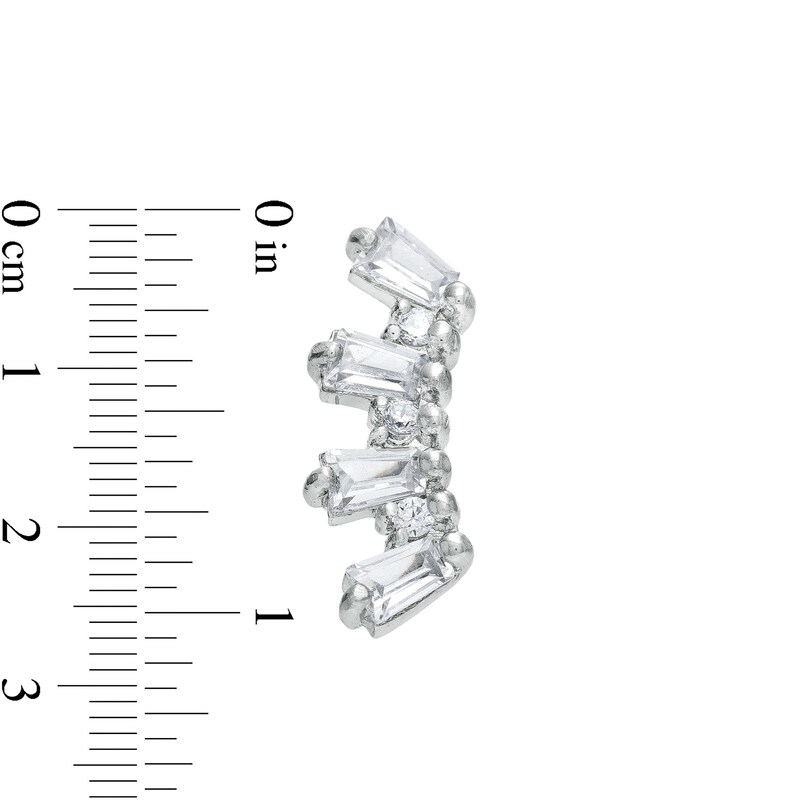 Main Image 2 of 018 Gauge Crystal Seven Stone Crawler Cartilage Barbell in Stainless Steel