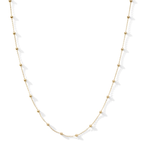 1.8mm Saturn Bead Chain Necklace in 10K Gold - 16"