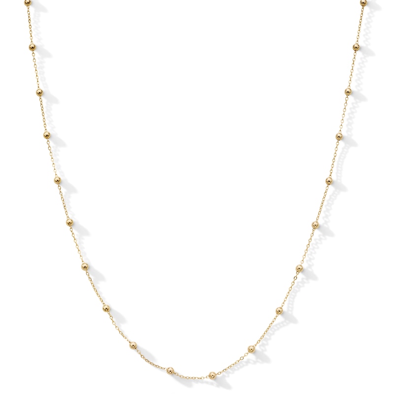 1.8mm Saturn Bead Chain Necklace in 10K Gold - 16"