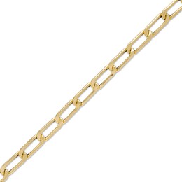 10K Hollow Gold Flat Link Chain Bracelet Made in Italy - 7.5"