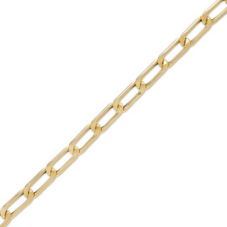 10K Hollow Gold Flat Link Chain Bracelet Made in Italy - 7.5"