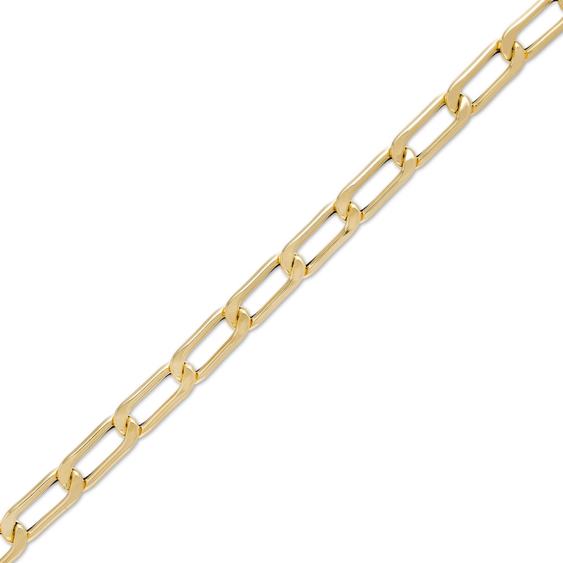 10K Hollow Gold Flat Link Chain Bracelet Made in Italy - 7.5"