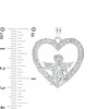 Cubic Zirconia Cupid Heart Necklace Charm in Solid and Hollow Sterling Silver