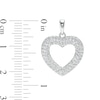 Thumbnail Image 1 of Cubic Zirconia Puffed Heart Outline Necklace Charm in Hollow Sterling Silver